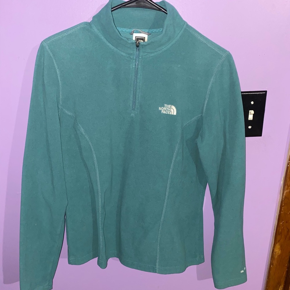 Turquoise quarter zip sweatshirt